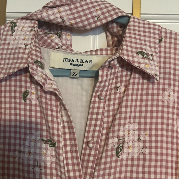 Pink Gingham Sleeveless Dress JessaKae - Picture 2 of 2